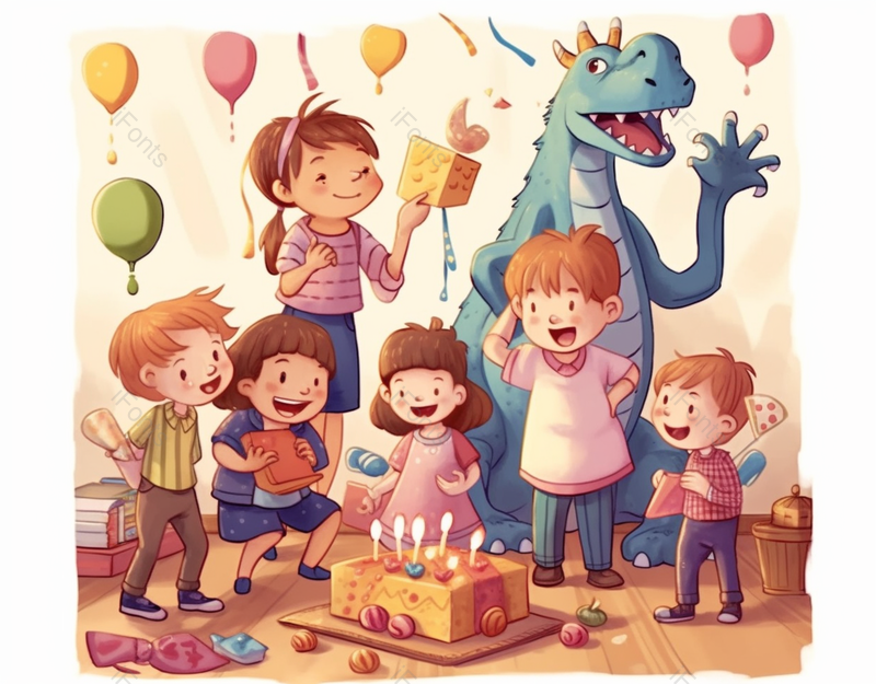 六一儿童节生日恐龙陪伴小朋友童年欢乐聚会团聚庆祝插画,插画/手绘图,插画/手绘图库,插画/手绘图下载,插画/手绘